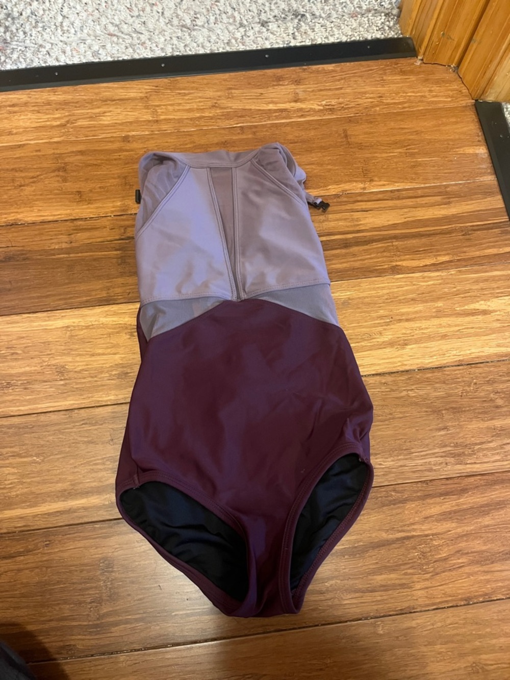 Women’s Two-Tone Maroon and Gray One-Piece Dance Leotard